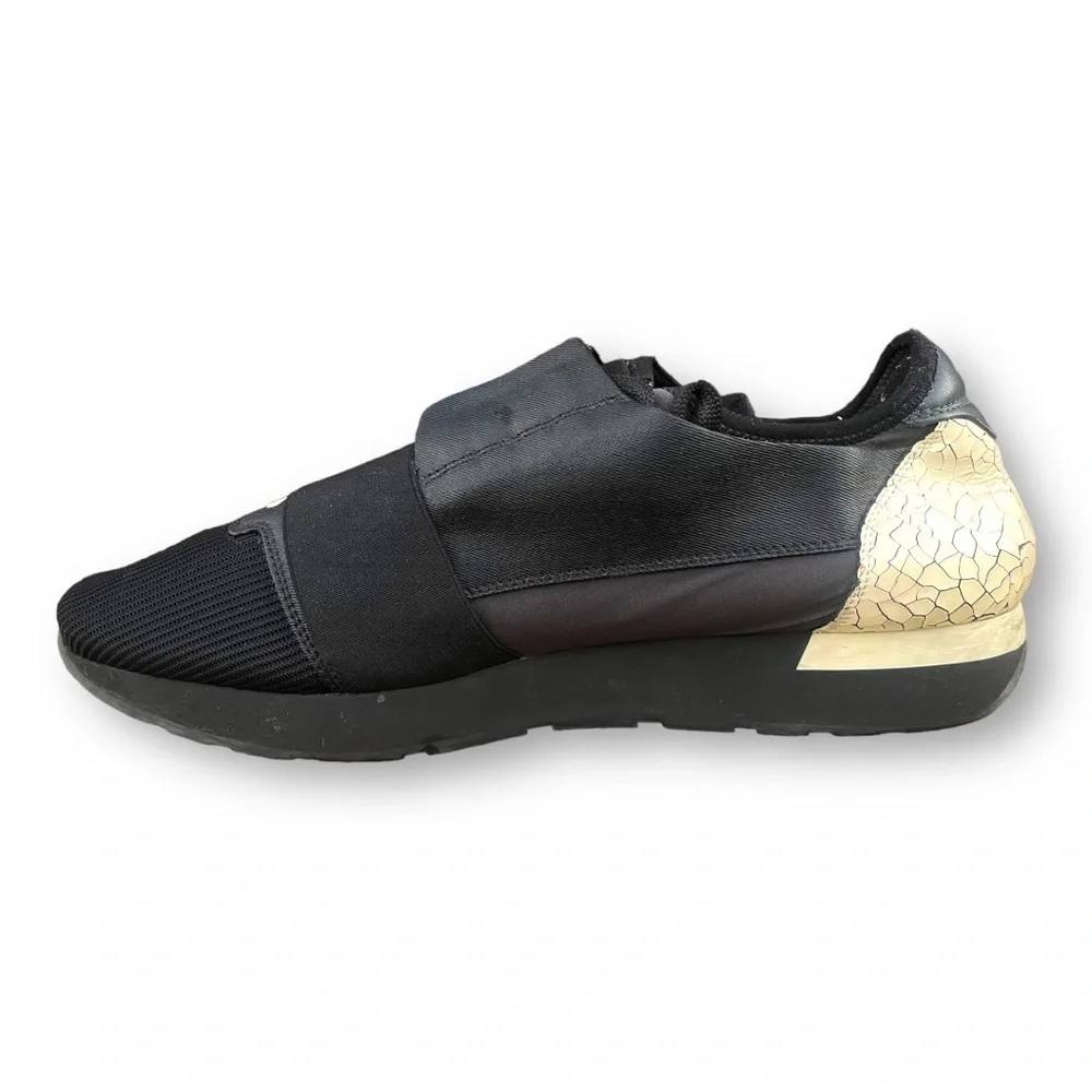 🔥 Balenciaga Race Runners | Black Mesh & Leather | Croc Heel | Size 44‎ (US 11) - Picture 3 of 7